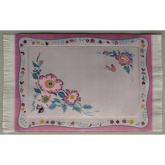 Carpet, floral pattern, pink, 10 x 16cm