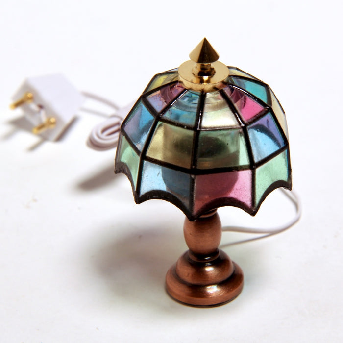 Table lamp Tiffany, colorful 12V