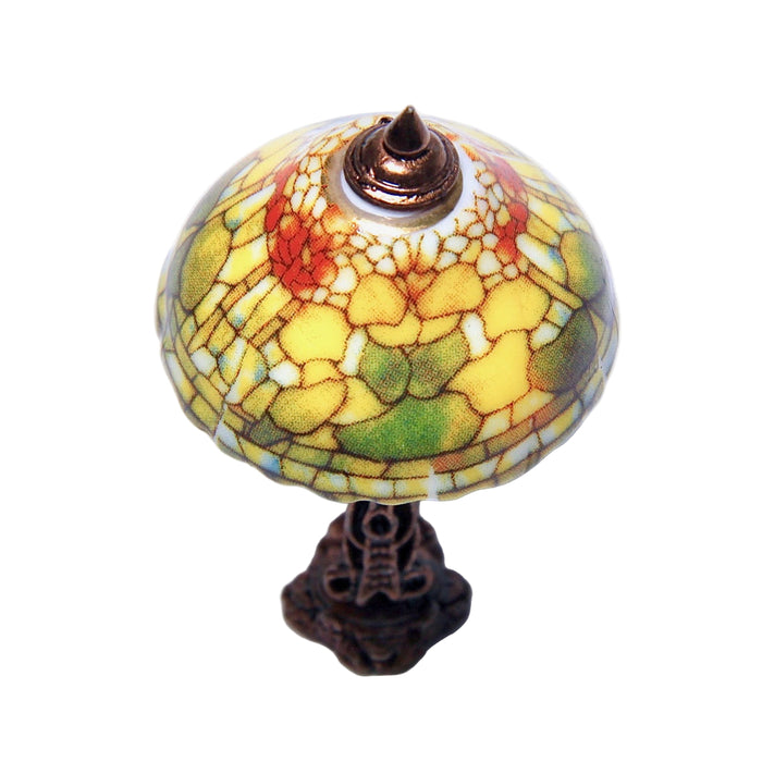 Bordslampa, porslinsskärm, metallben