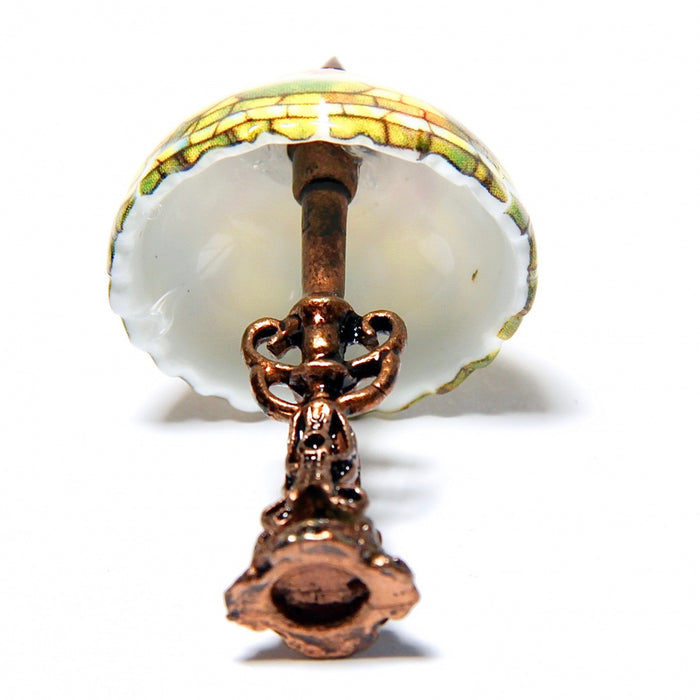 Bordslampa, porslinsskärm, metallben