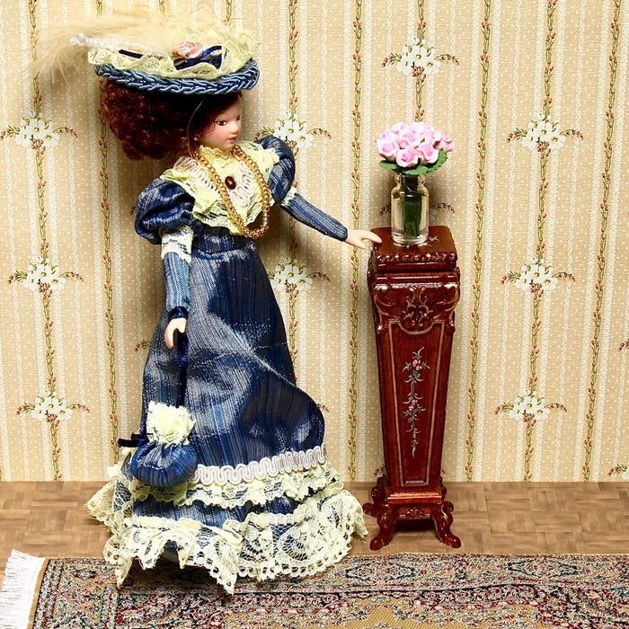 Flower post, walnut/gold, quality furniture