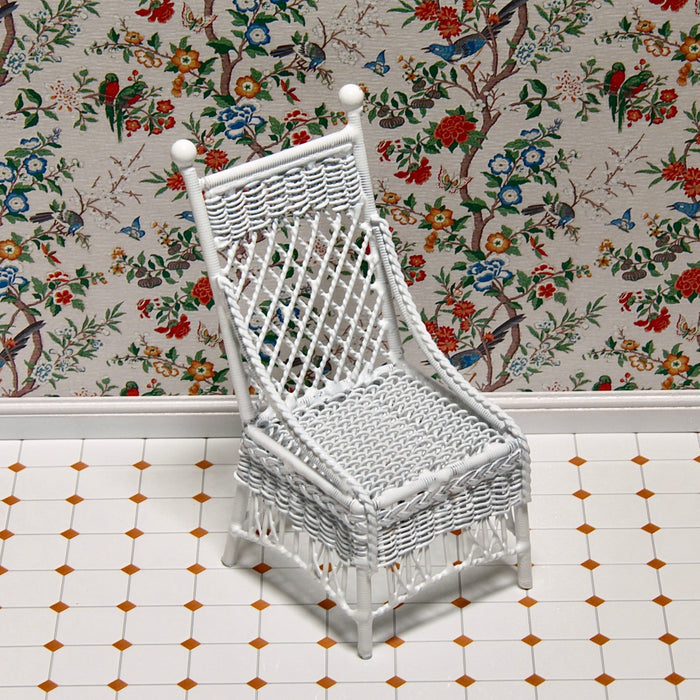 Chair, white, metal