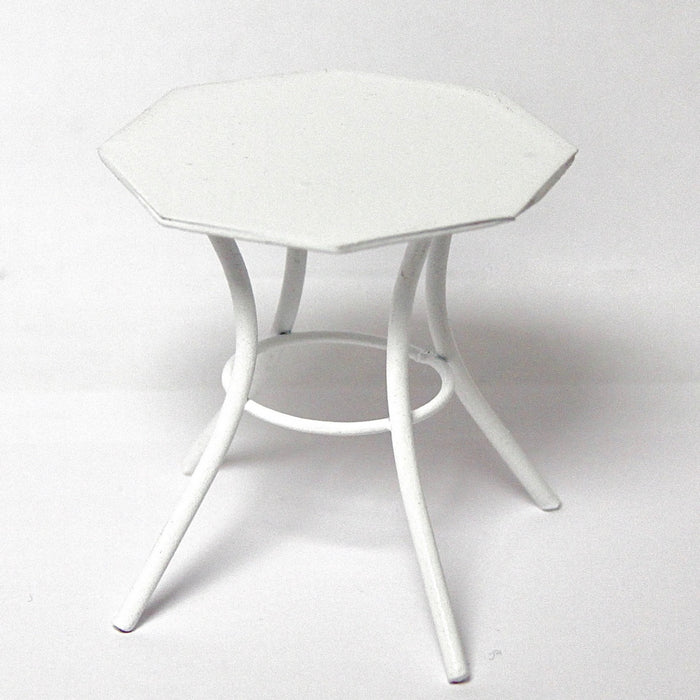 Garden table, white, metal