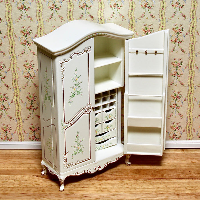 Wardrobe with decorative paintings, quality furniture