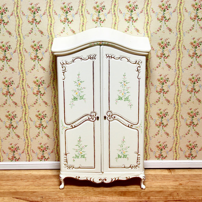 Wardrobe with decorative paintings, quality furniture