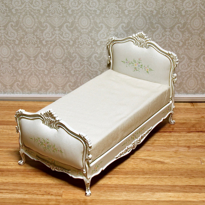 Bed, white, hand painted, quality furniture