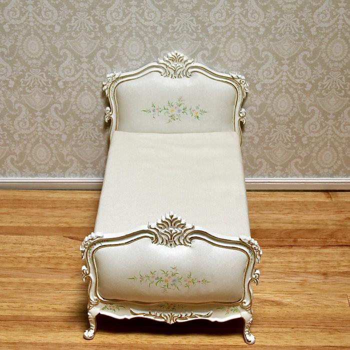 Bed, white, hand painted, quality furniture