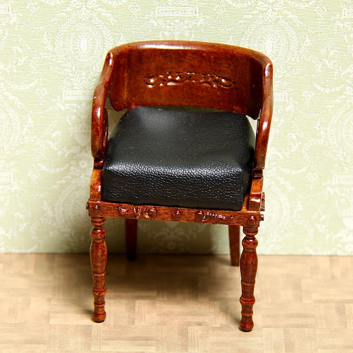 Chair, walnut with decorative carvings, quality furniture