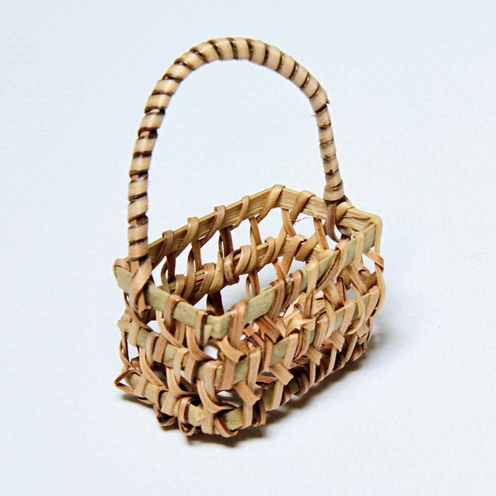 Basket with carrying handle, rectangle, 4 x 2.5 cm