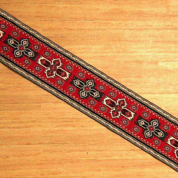 Persian stair carpet, red-black, 3.5 x 54 cm