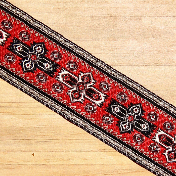 Persian stair carpet, red-black, 3.5 x 54 cm