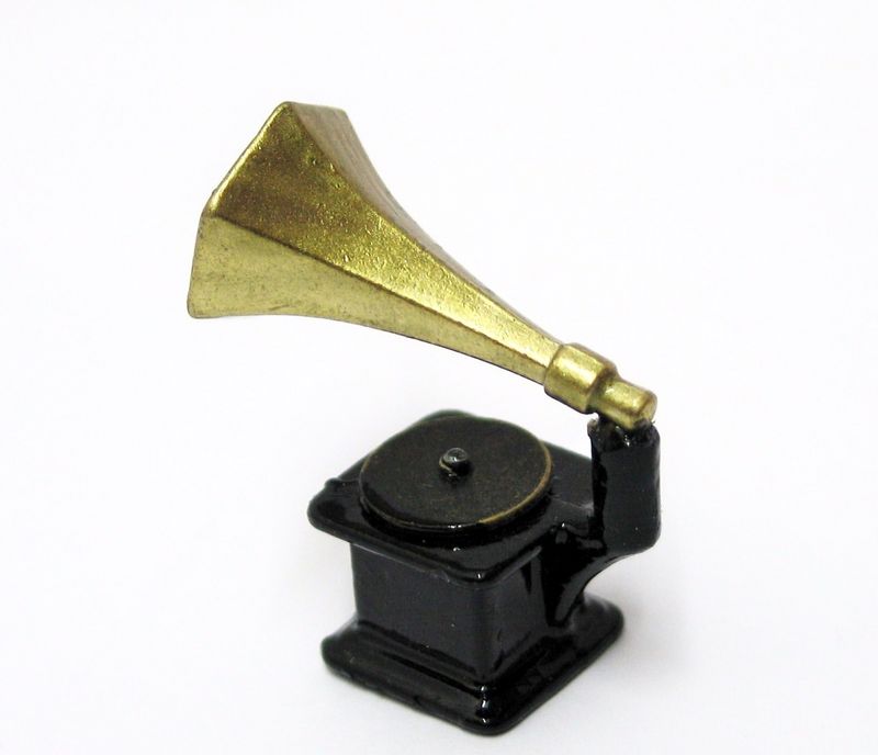 Gramophone (record player), small, metal