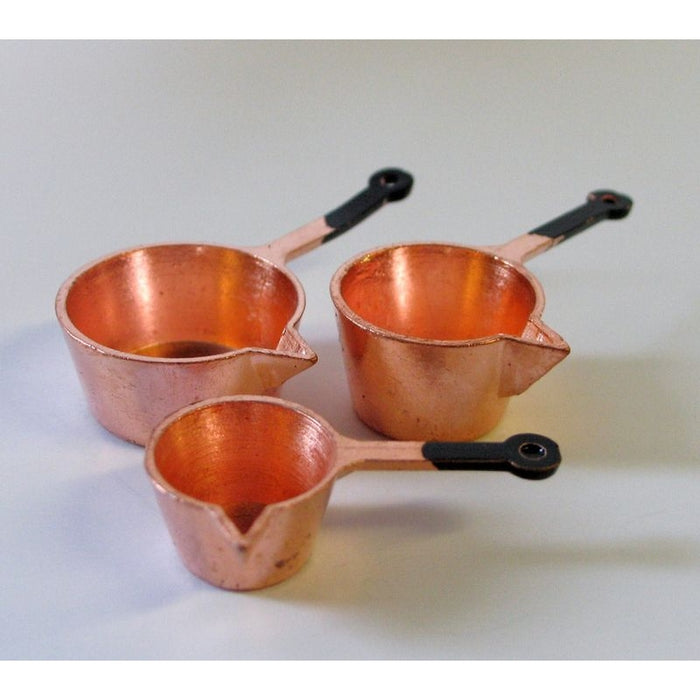 Copper pot with pouring spout, 3 pcs