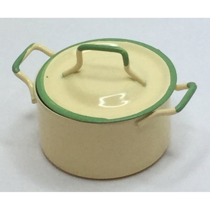 Enamel pot, yellow green