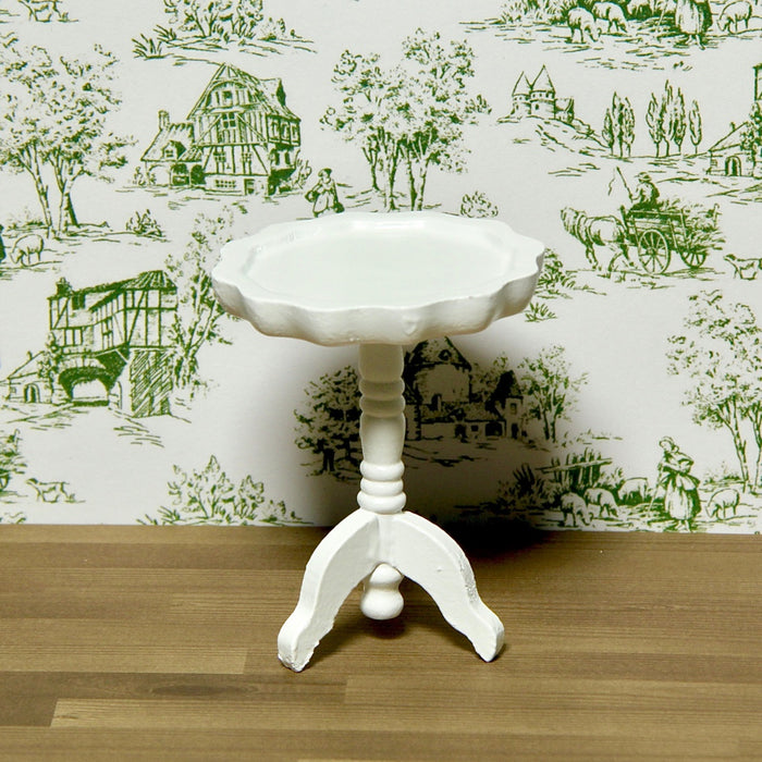 Small table, round, white