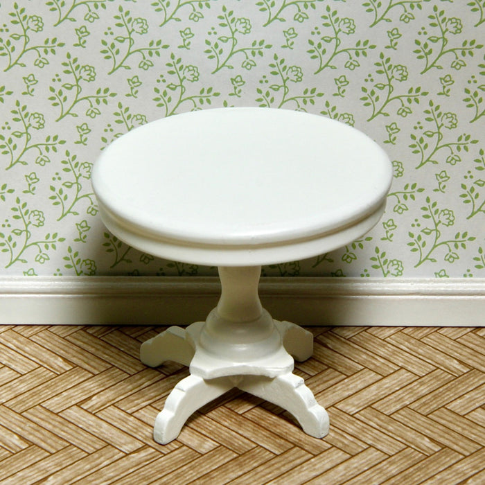 Small table, round, white