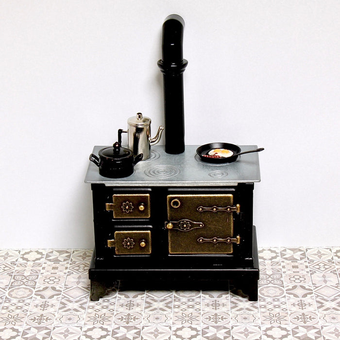 Wood stove, metal, black