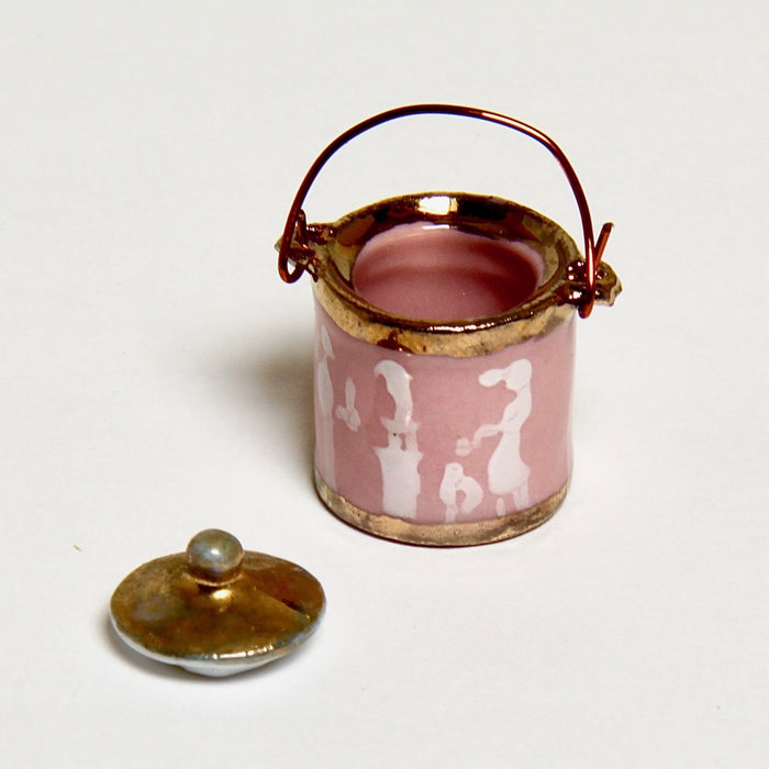 Rosa storage container, porcelain lid