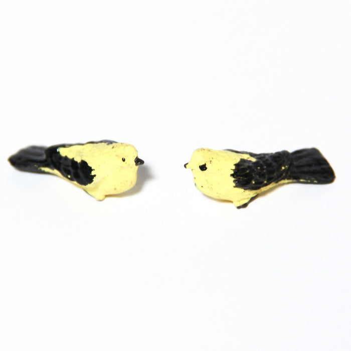 Bird, ceramics, yellow-black, 1 pc