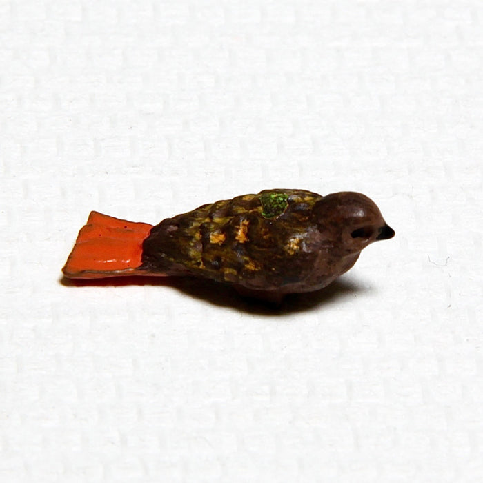 Bird, ceramics, brown-orange, 1 pc