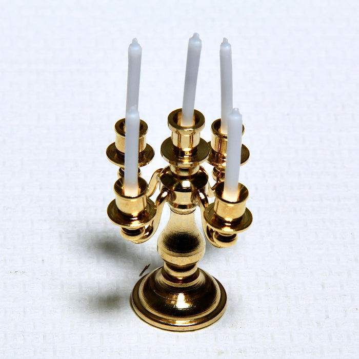 Candlestick, 5-branched, brass