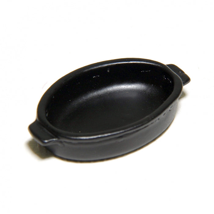 Frying pan, oval, black