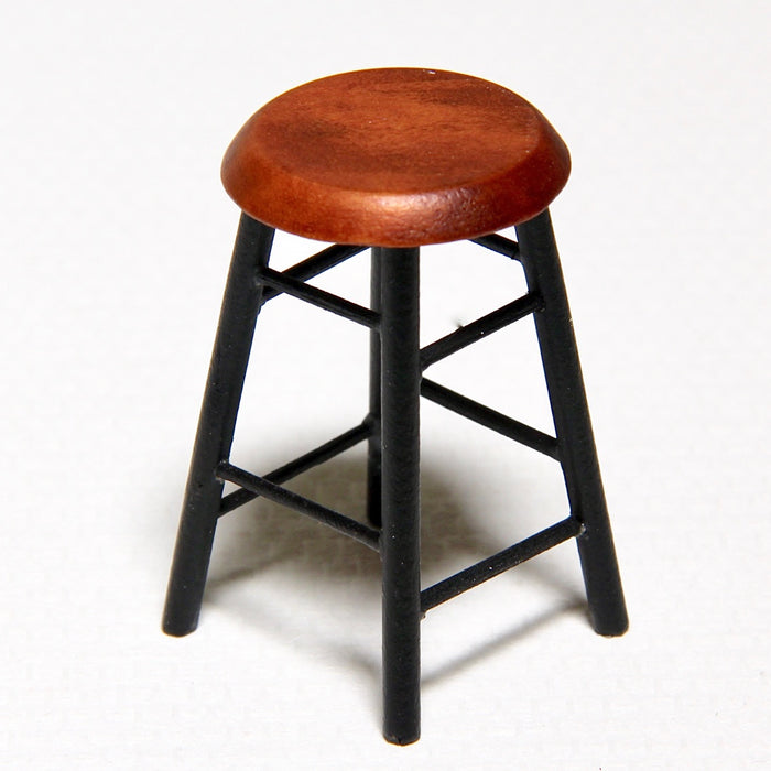 Stool, black and walnut