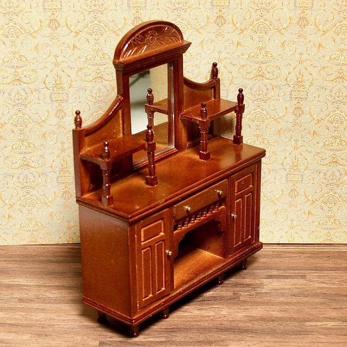 Cabinet with mirror, walnut