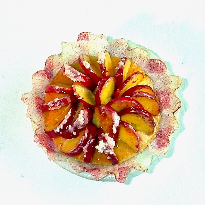 Candied apple cake on a plate