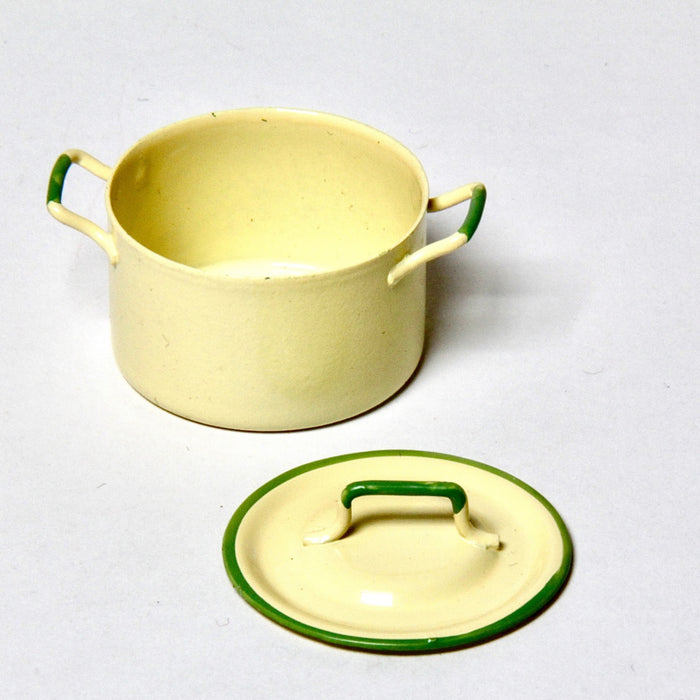 Enamel pot, yellow green