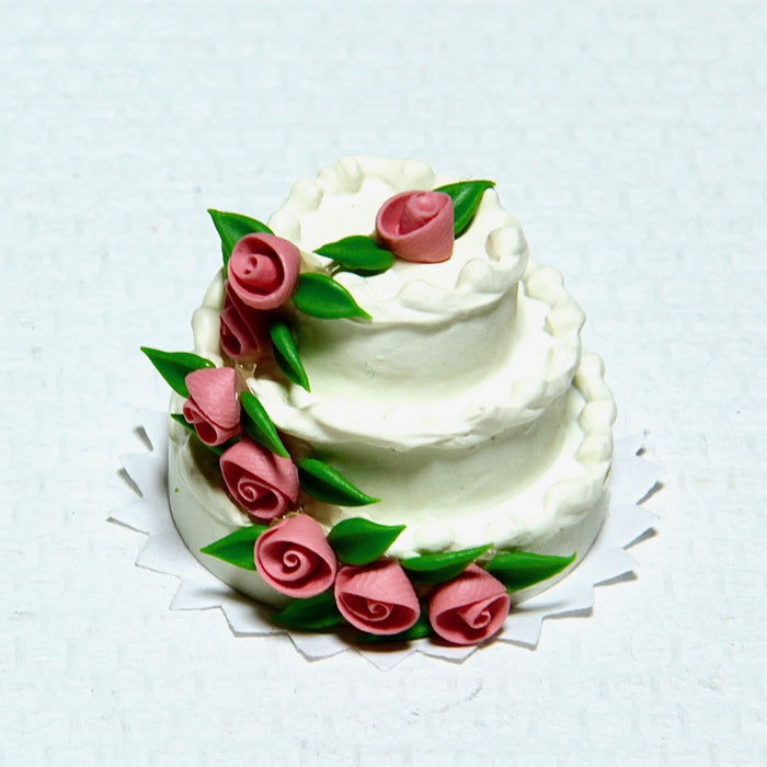 Layer cake, wedding cake with roses