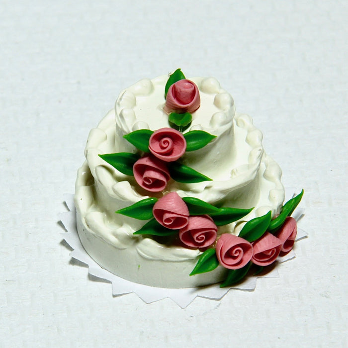 Layer cake, wedding cake with roses