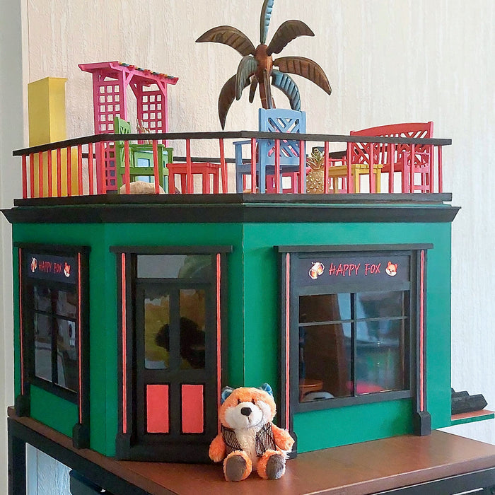 Nalleperheen pubi kattoterassilla.