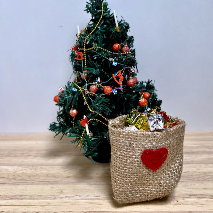 Joululahjasäkki, sydän, iso