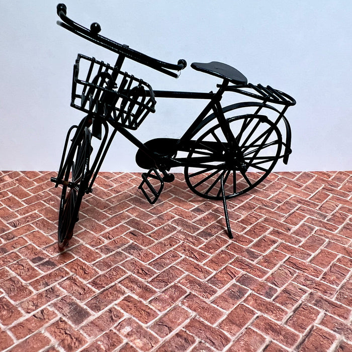 Brun tegelsten, fiskbensmönster, präglad kartong