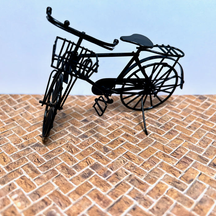 Yellow brick, herringbone, embossed cardboard