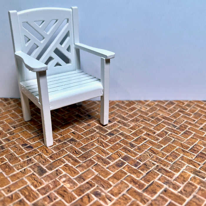 Yellow brick, herringbone, embossed cardboard