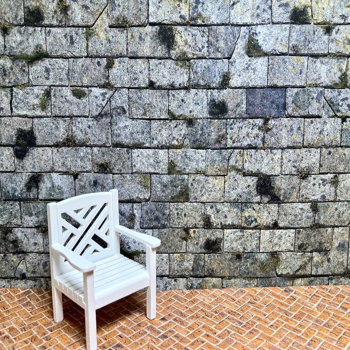 Yellow brick, herringbone, embossed cardboard