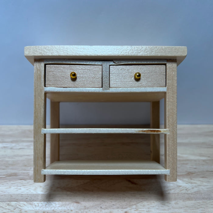 Bord med lådor, lackat trä