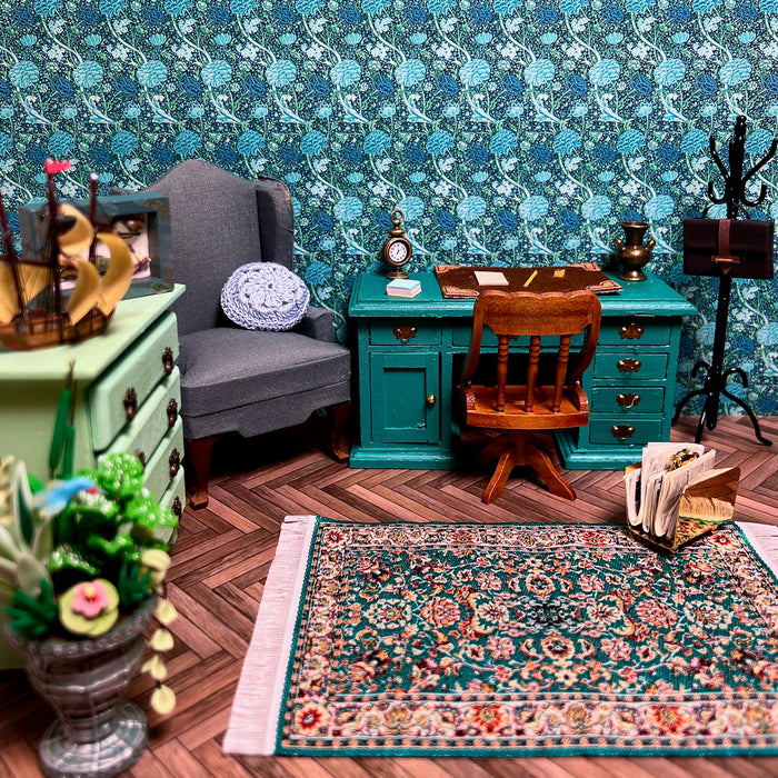Tapetti, William Morris, sinivihreä
