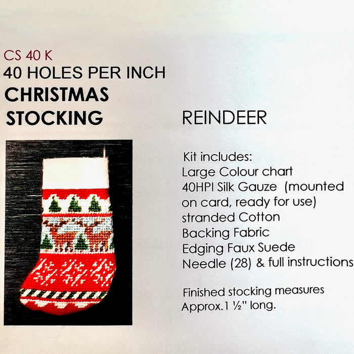 Christmas stocking, cross-stitch kit, red