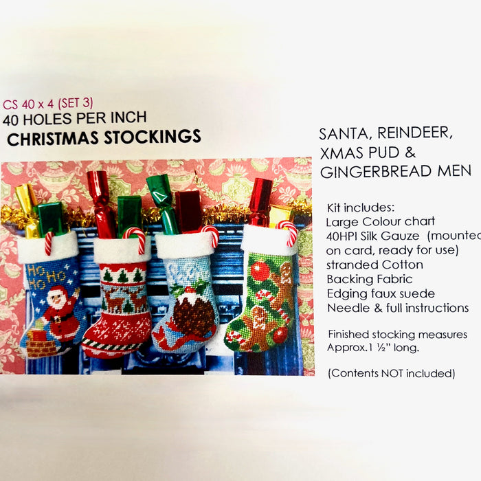 Christmas stocking, cross-stitch kit, 4 pcs