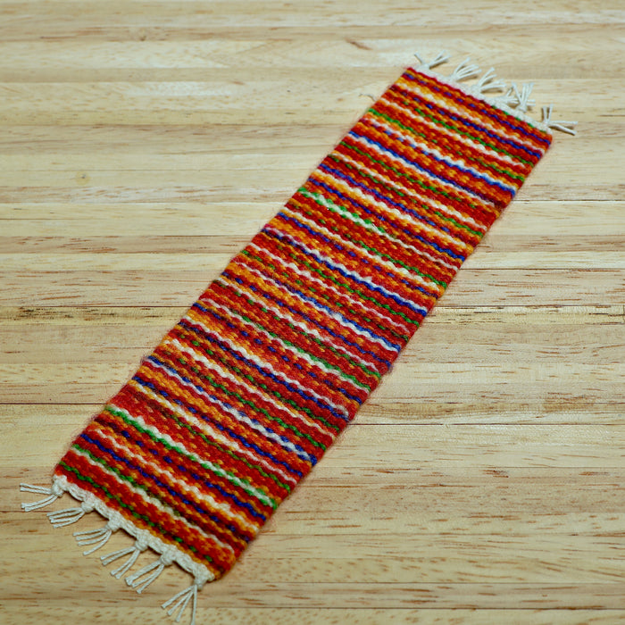 Rag rug, corridor rug red shades, 5.5 x 19 cm