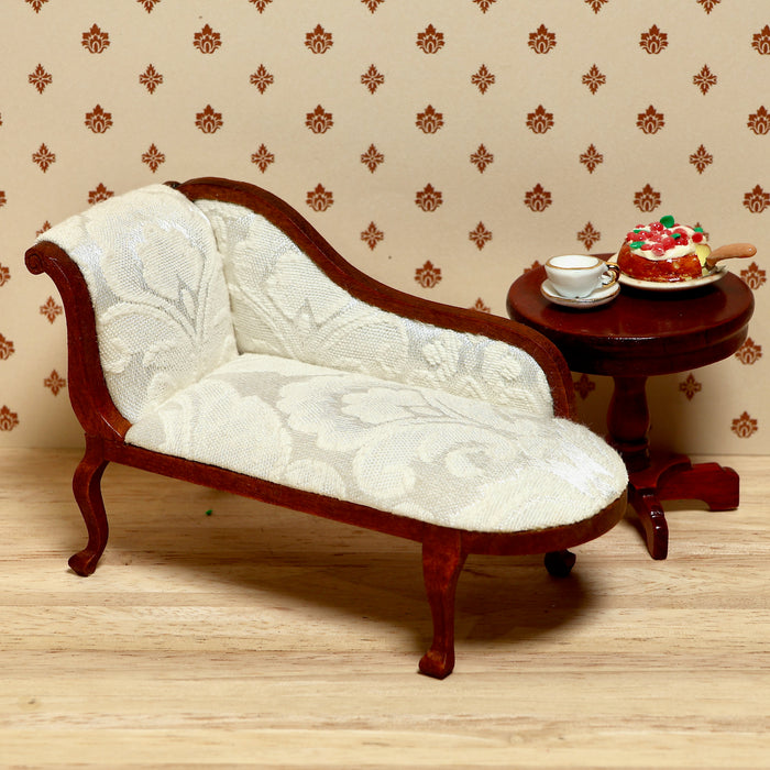 Divan, walnut, white upholstery