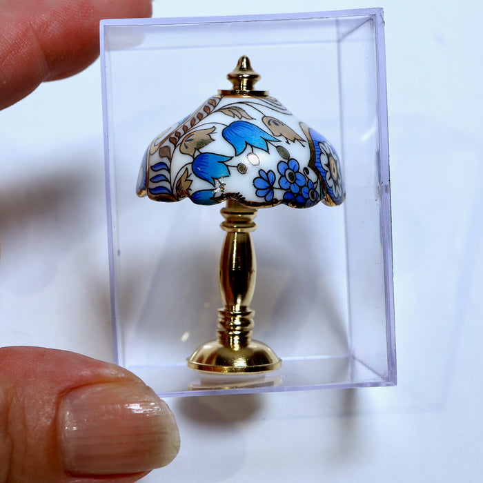 Pöytälamppu, antiikkinen, "sininen unelma", Reutter