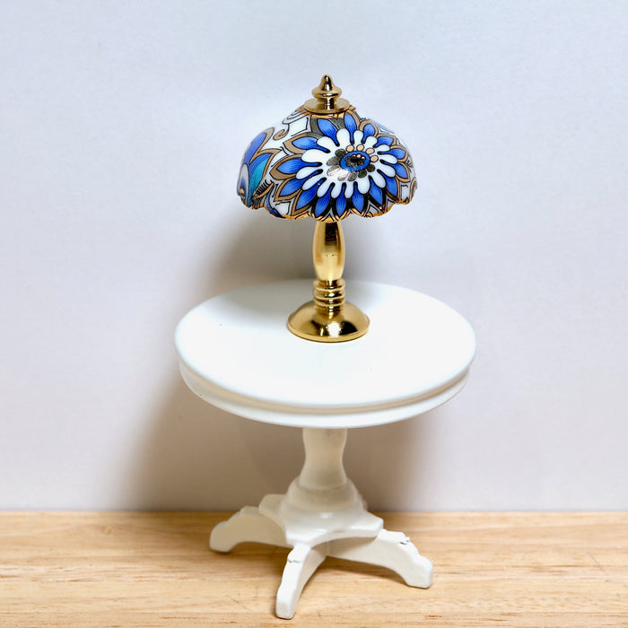 Pöytälamppu, antiikkinen, "sininen unelma", Reutter