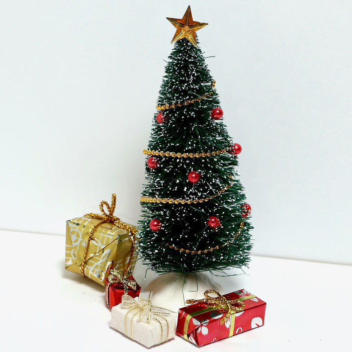 Joulukuusi, koristeltu, pieni, 10 cm