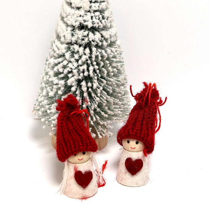Decorative gnomes, red and white, 2pcs