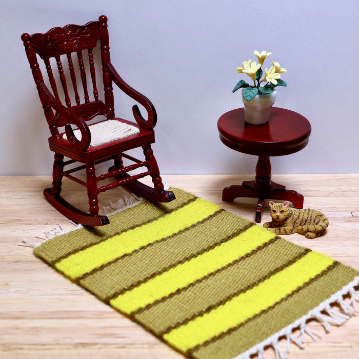 Trasmatta, gul-grön, breda ränder, finsk