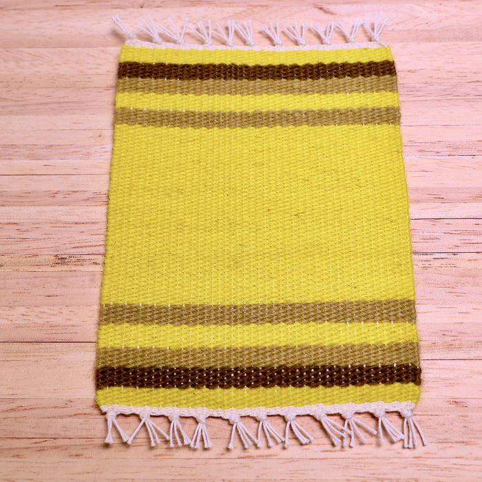 Rag rug, yellow-green, Finnish
